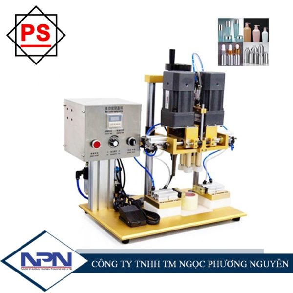 Máy siết nắp để bàn đa năng bán tự động (4 bánh xe kẹp xoay)