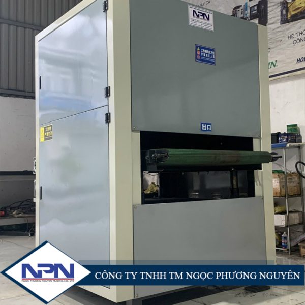 Máy mài bavia tấm - 2 trạm - đai nhám