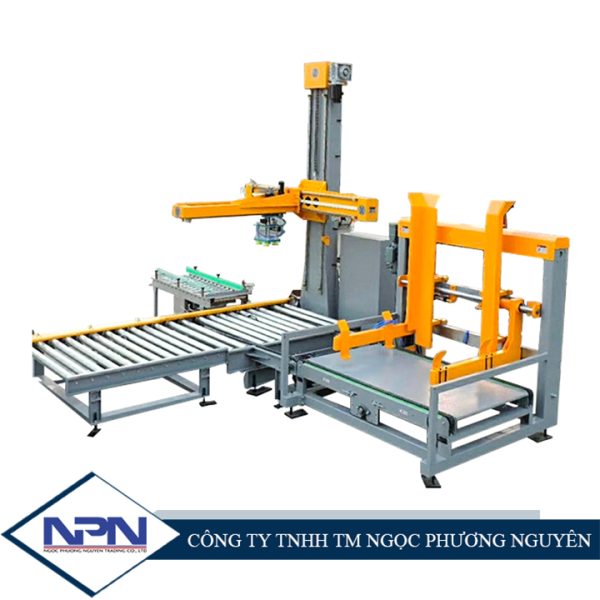 Dây chuyền xếp thùng carton vào pallet tự động