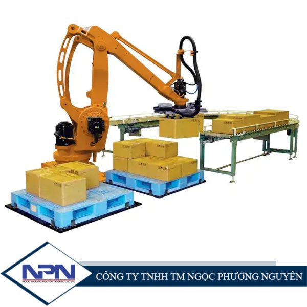 Cánh tay robot xếp thùng carton tự động vào pallet